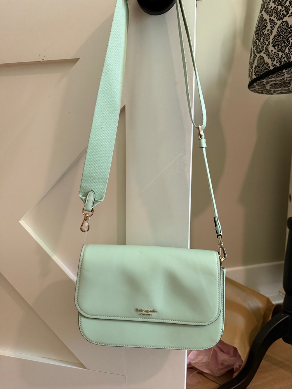 kate spade Mint Green Leather Crossbody Bag with Adjustable Strap